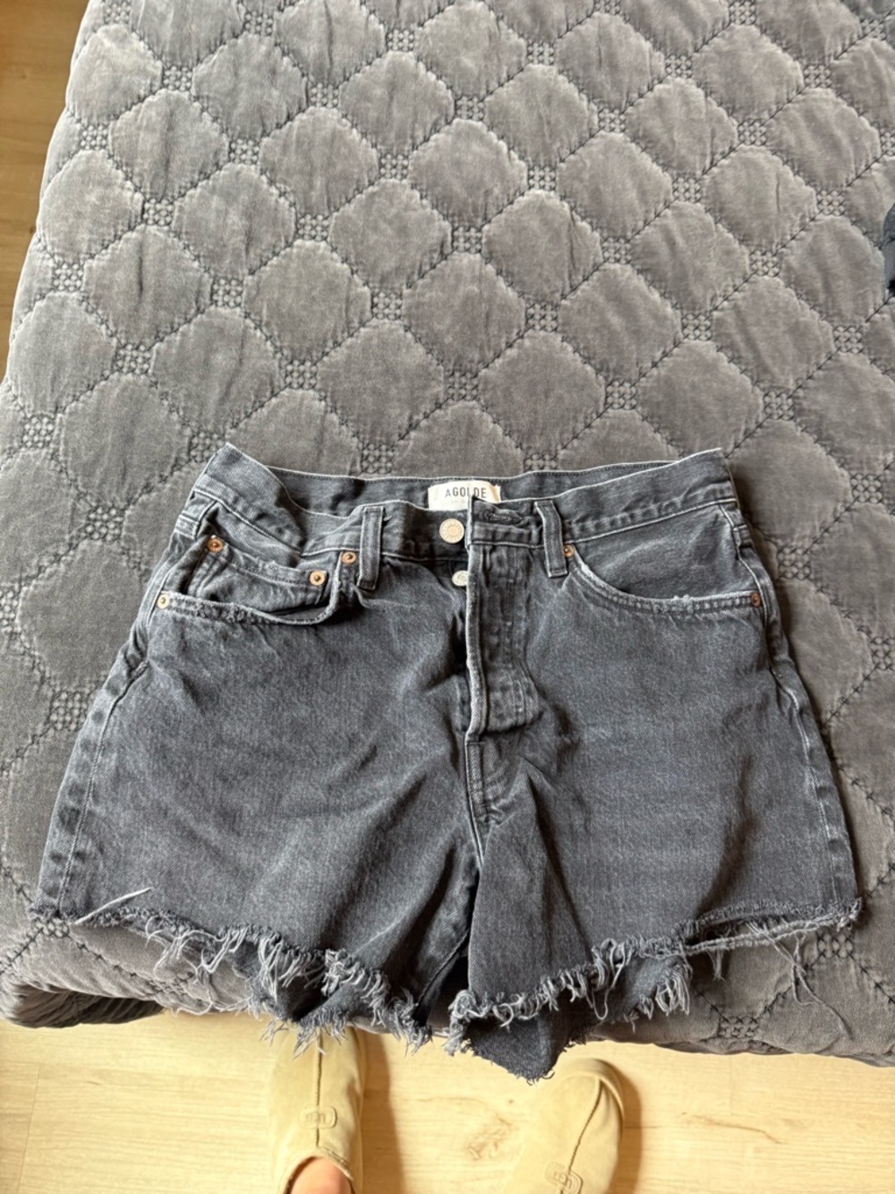 Agolde Black Parker Long Short